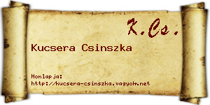 Kucsera Csinszka névjegykártya